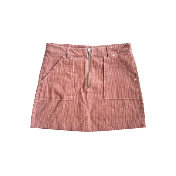 Almost Famous Corduroy Mini Skirt Junior's Size 11 Pink High Rise - Picture 1 of 4